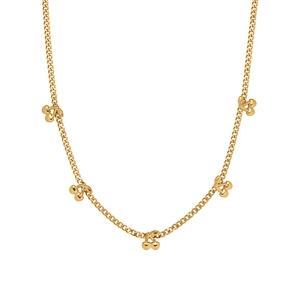 Gold cherry pendant necklace in titanium steel with delicate fruit charms on a thin chain