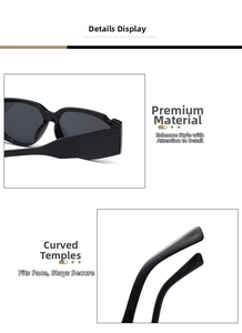 Close-up of sleek black high-gloss frame and curved temples of cat-eye sunglasses