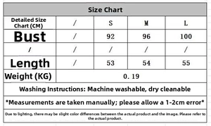 Size chart for wool blend beaded top showing measurements for S, M, and L sizes in centimeters