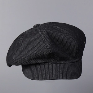 Retro Newsboy Cap For Women Cotton Striped Octagonal Painter Hat Vintage Chic Breathable Foldable Sun Protection Commuter