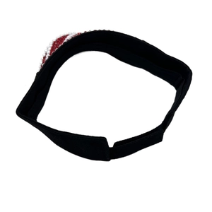 Bandeau élastique noir orné de perles rouges et blanches pour femmes