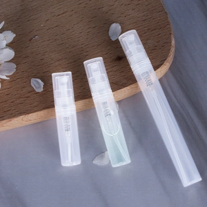 Mini Perfume Spray Bottles Clear Plastic Refillable Atomizer Vials Portable Travel Cosmetic Container Snap Cap