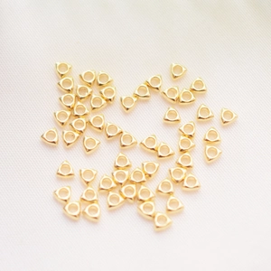 14k gold plated triangular hollow spacer beads for DIY handmade jewelry and necklaces