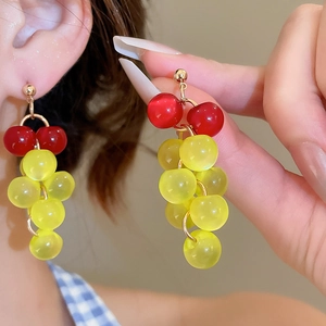 Detailed close-up showing the translucent resin beads and grape-shaped tassel design