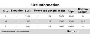 Größentabelle für figurbetontes Top und Rock Set mit Maßen für Brust und Taille in cm