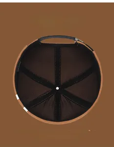 Top view of retro docker hat interior showing stitching details and eight color swatches