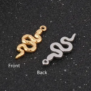 Snake Pendants Stainless Steel Scale Texture Hip Hop Style DIY Jewelry Making Findings Charms For Necklace Earrings