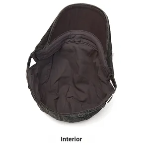 Detailed internal view showing the stitching and cotton lining of the vintage cadet cap