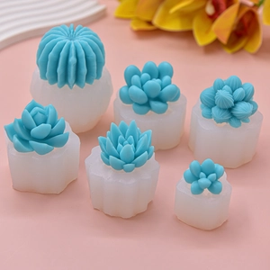 Lot de 6 moules en silicone succulente pour bougies parfumées DIY et mousse au chocolat