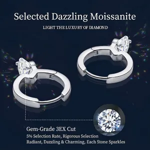 Elegant S925 silver pear cut moissanite earrings with 3EX cut grade stones