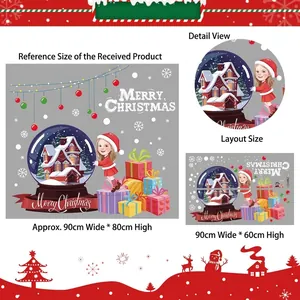 Guide détaillé des tailles pour stickers de Noël avec dimensions et mise en page festive