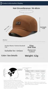 Guida alle taglie per cappellino retrò in cotone con misure dettagliate e consigli sulla circonferenza