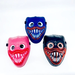 Poppy Playtime Huggy Wuggy glowing LED cyberpunk masks in blue, pink, and black colors