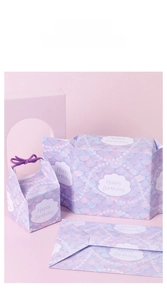 Pink purple gradient gift wrapping paper with pearl scale pattern and Happy Birthday text