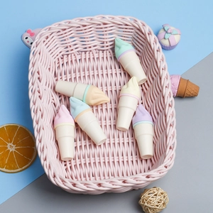 Ice Cream Cone Shaped Highlighters Colorful Macaron Plastic Mini Marker Pens For Journaling School Office Student Stationery