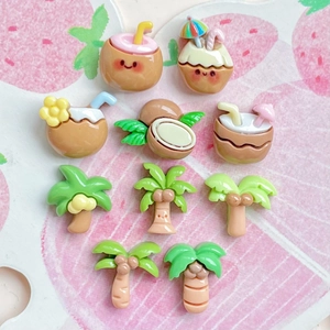 Mini figurines de cocotiers en résine pour bricolage de pinces à cheveux et coques