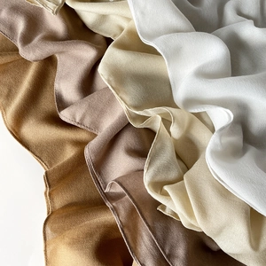 Lightweight 90cm cotton linen square scarf for women in tan, pink, beige and white