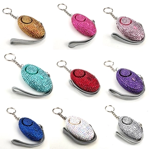 Rhinestone Personal Self Defense Alarm Keychain Bling Emergency Sound Security Device Portable Safety Gadget For Women Girls