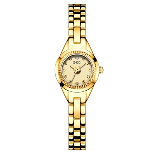 Montre GEDI dorée pour femme avec petit cadran rond et bracelet raffiné à maillons