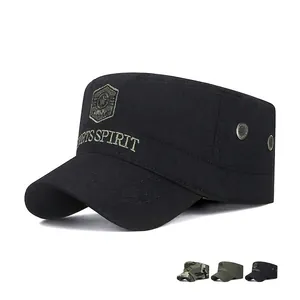 Herren Baumwolle Cadet Cap Verstellbare Militär Stil Flat Top Hut Camouflage Atmungsaktiv Outdoor Sport Sonnenschutz