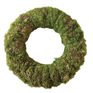 Natural green moss wreath for handmade DIY floral arrangements and Christmas decor