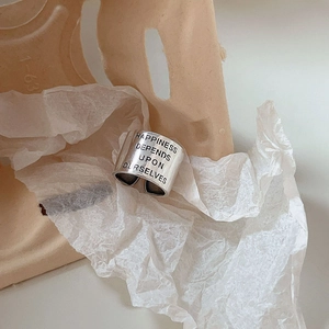 Bague large vintage en argent 925 avec gravure Happiness Depends Upon Ourselves
