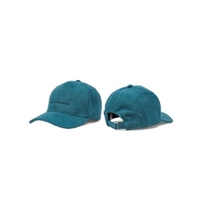 Corduroy baseball cap with NOT INTERESTED embroidery and metal buckle closure