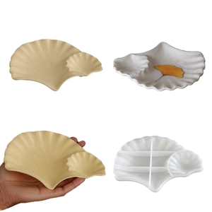 Shell Shaped Silicone Mold DIY Resin Scallop Ginkgo Leaf Plaster Craft Jewelry Trinket Tray Storage Dish Casting