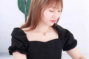 Detail of a gold heart pendant necklace featuring a minimalist polished solid design