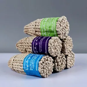 Traditional hand rolled rope incense bundles for air purification and soothing atmosphere