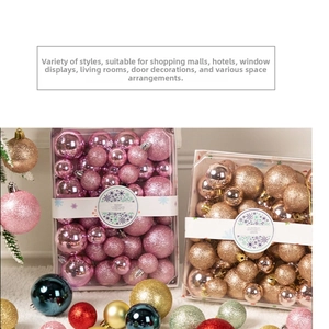 Pink and rose gold Christmas balls in matte and glitter finishes with velvet background