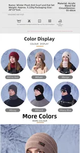 Specifiche taglie per set invernale cappello e scaldacollo in maglia con fodera pile