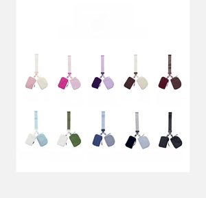 Waterproof nylon dual wristlet pouches with lanyard in various contrast color options