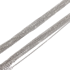 Polished silver stainless steel link chain necklace for women in minimalist style