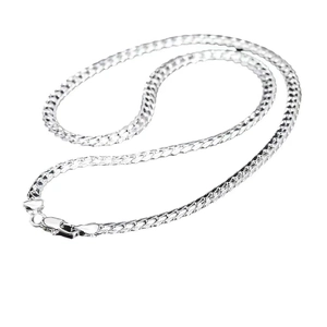 50cm silver plated horseshoe chain necklace with a secure lobster clasp on white background
