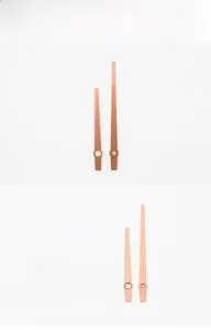 Détail des aiguilles de montre en métal or rose modèle 1044 pour mouvement quartz