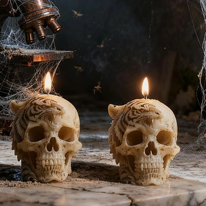 Tiger Skull Silicone Mold Gothic Animal Head Skeleton DIY Handmade Candle Resin Plaster Soap Crafting Tool