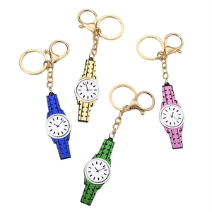 Creative Watch Shaped Keychain Alloy Acrylic Enamel Pendant Metal Keyring For Bags Car Keys Women Men Fashion Accessories