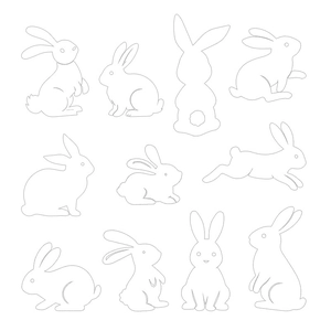 Easter bunny static window stickers set with 11 cute cartoon rabbit patterns for DIY decor