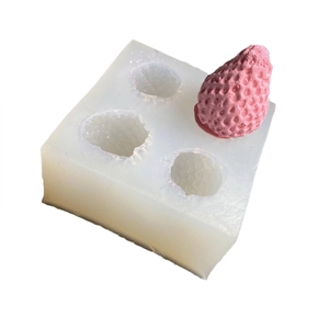 Silikonform mit 3 Erdbeer-Hohlräumen für DIY-Kuchen, Fondant und Schokoladenherstellung