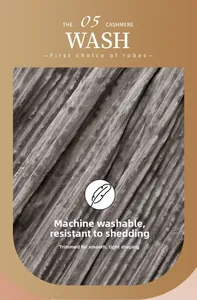 Close-up of machine washable gray striped flannel fabric showing dense plush texture