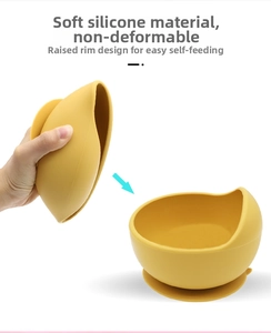Flexible gelbe Silikon-Babyschale mit Anti-Verschüttungsrand für das Esstraining