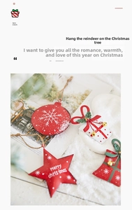 Close-up of red metal Christmas ornaments with white snowflake and polka dot patterns