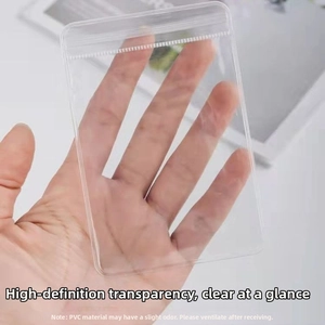 Hand holding high transparency PVC ziplock bag for jewelry storage and card protection
