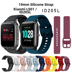 Detailed close-up showing eleven colorful 19mm silicone straps with classic metal buckles