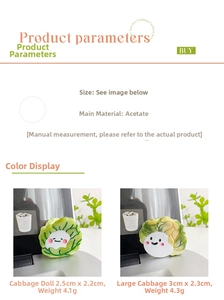 Detailed size specifications for cabbage and napa cabbage acetate hair claw clips