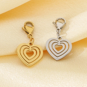 Minimalist hollow heart pendants in gold and silver finish with lobster clasp
