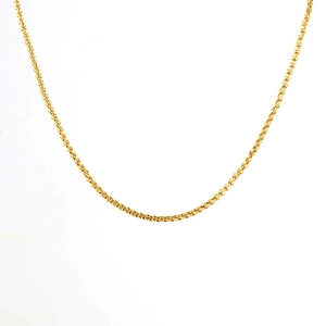 18K gold plated 304 stainless steel box chain necklace on a clean white background