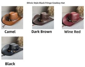 Ethnic jazz hats in four colors with braided bands, beads and turquoise style details