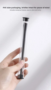 Flat angled eyeliner brush in a portable transparent PVC dustproof storage case